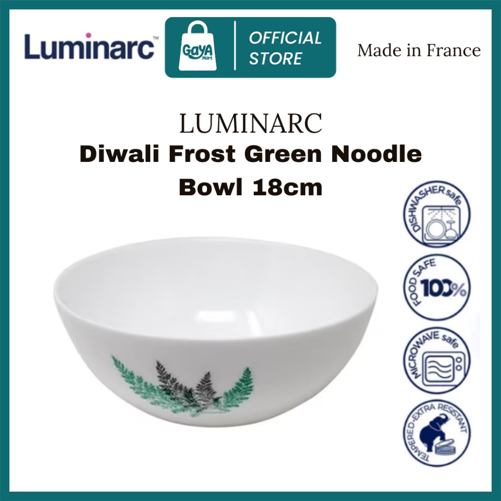 Mangkuk Mie /Bowl Diwali Frost Green 18cm Luminarc