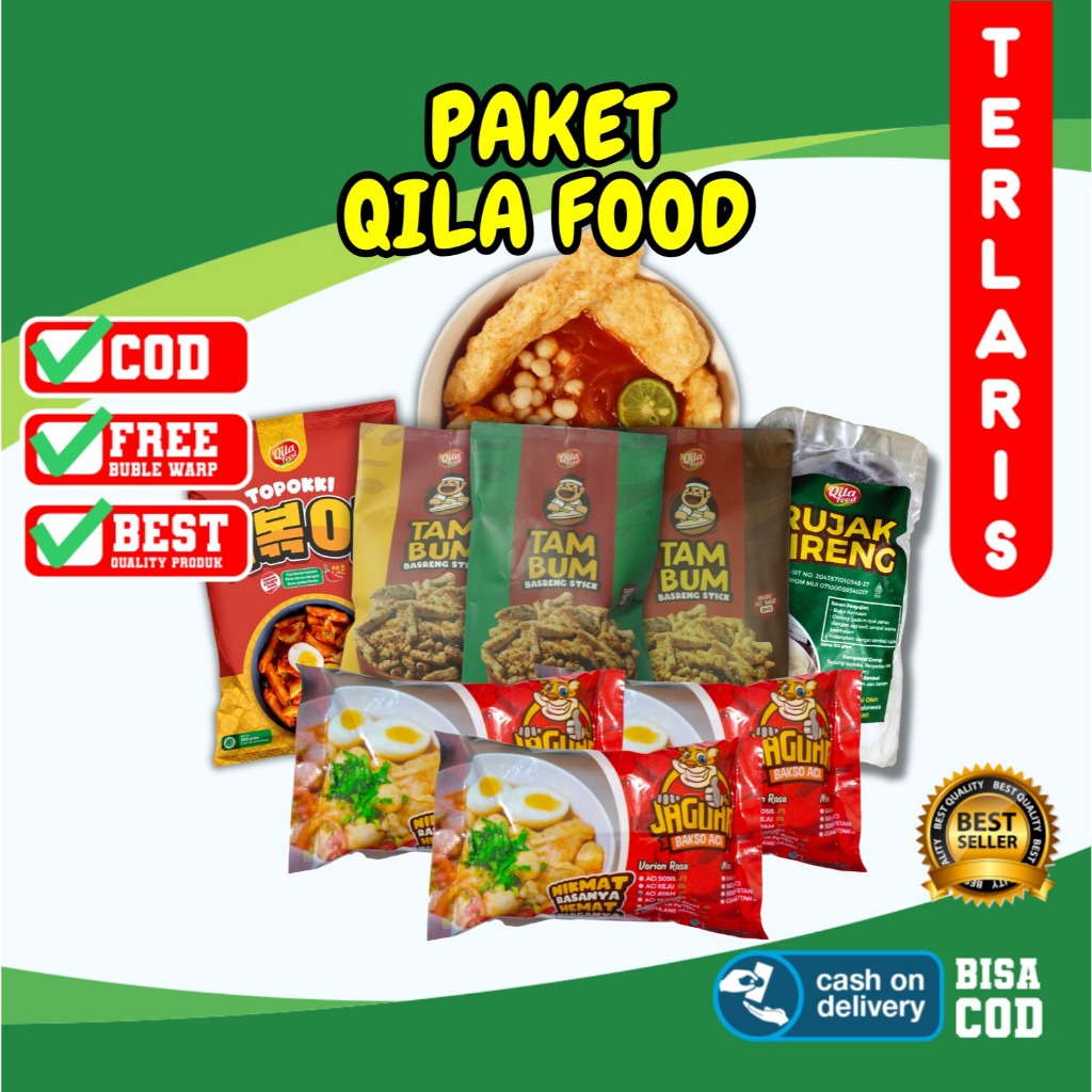 

PAKET QILA FOOD - (BASO ACI BAKSO ACI TULANG RANGU BASRENG PEDAS DAUN JERUK TOPPOKI CIRENG RUJAK)