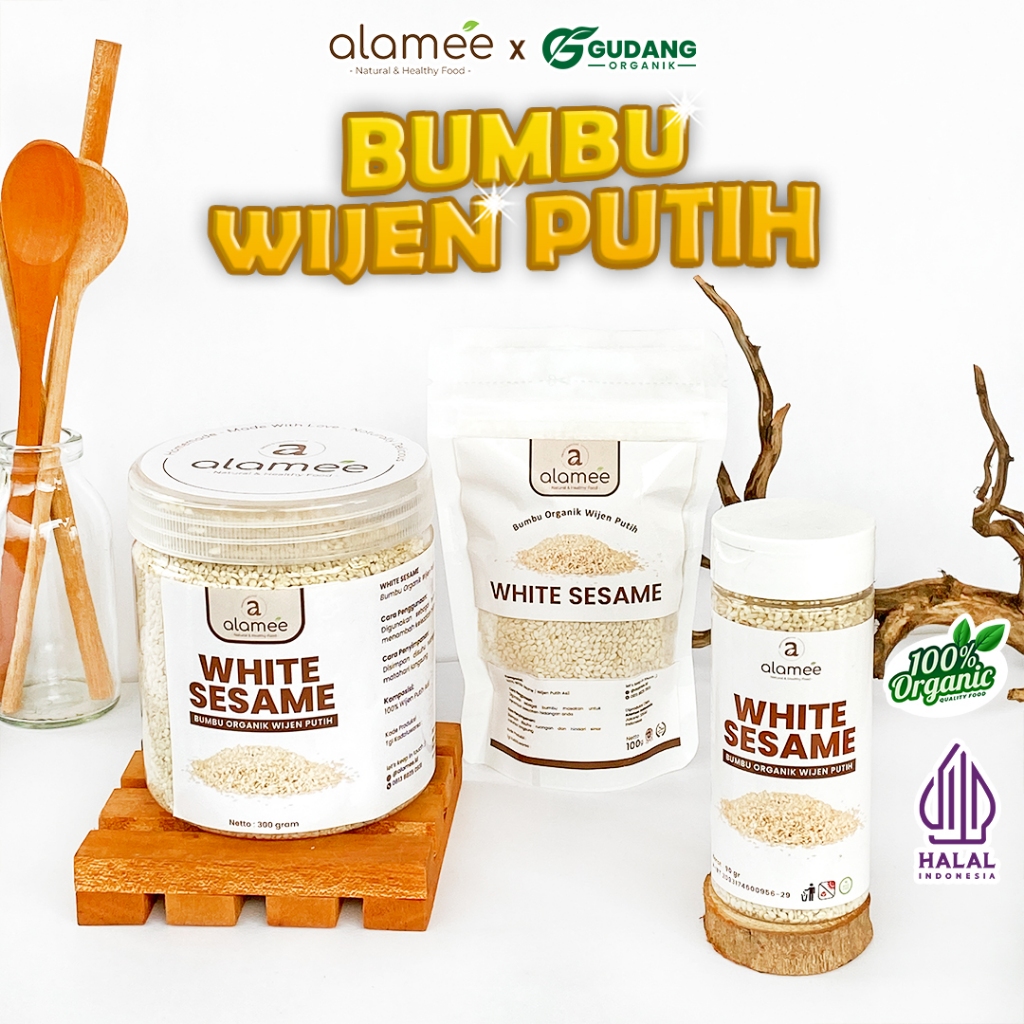 

alamee bumbu organik wijen putih tanpa bahan tambahan adalah bumbu alami dengan rasa gurih dan aroma
