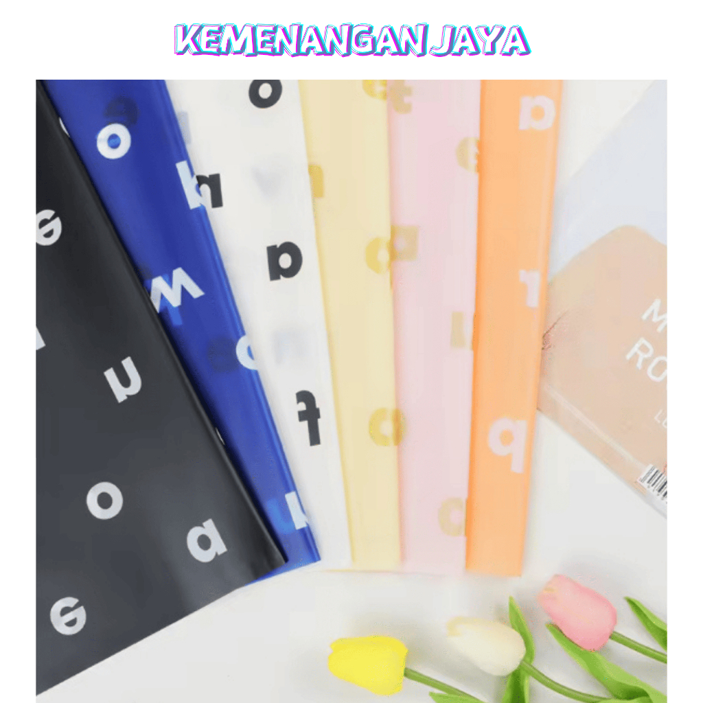 

Isi 20 LEMBAR Kertas Buket Bunga Motif Huruf Flower Wrapping Paper Cellophane Florist KB106
