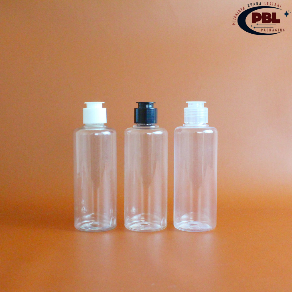 Botol BR 200ml Natural - Tutup Fliptop Jamur Neck 24 Varian Warna / Botol Plastik Pet 250ml / Botol 