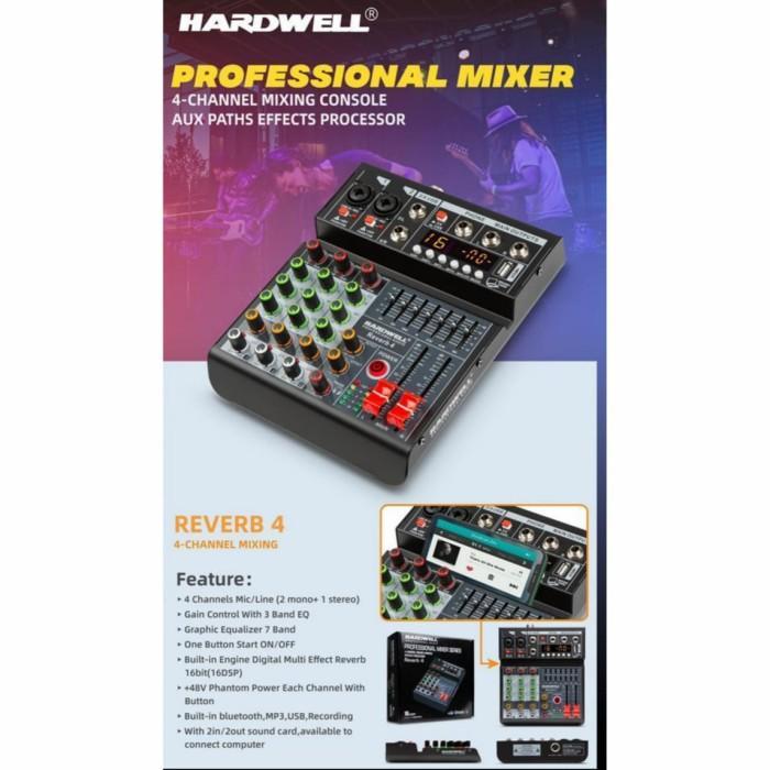 PROFESSIONAL MIXING CONSOLE HARDWELL REVERB 4 4 CHANNEL MIXER