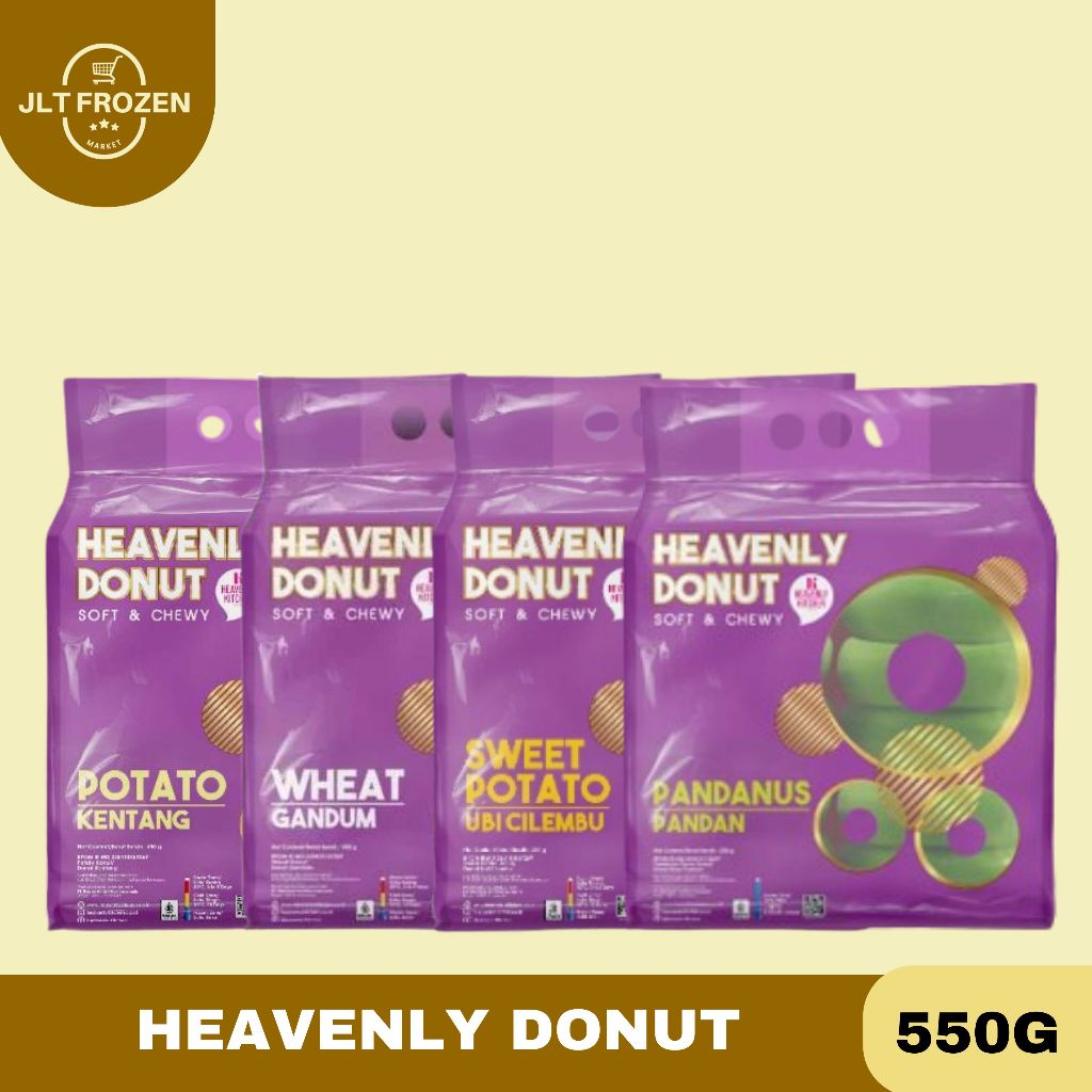

Heavenly Donut / Donat Rasa Kentang / Ubi Cilembu / Gandum / Pandan 550g