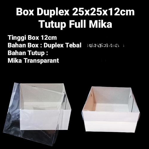10 Pcs Box Duplex Tutup Full Mika Ukuran 25x25x12cm Bahan Tutup Mika Transparant