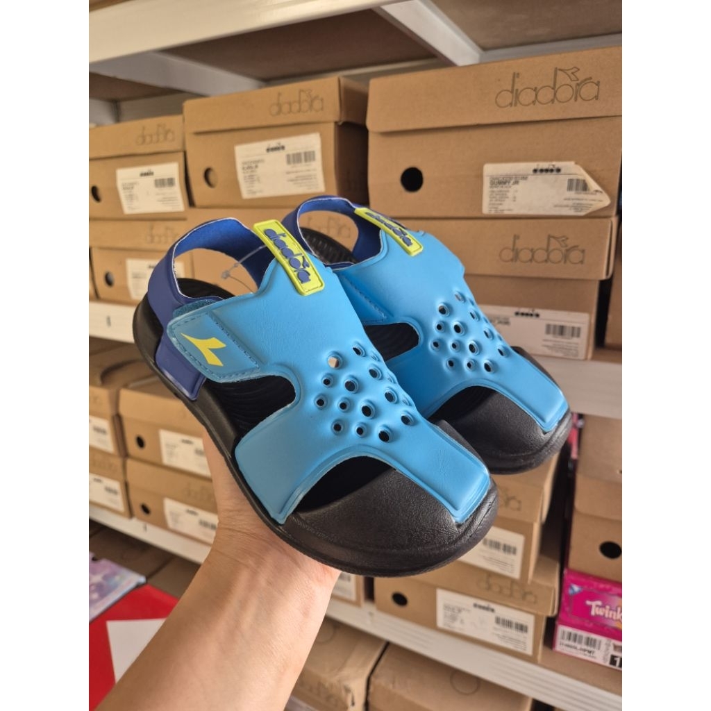 Diadora Ennio JR Blue/Black Sandal Anak Original |Kids Diadora Sandal Original