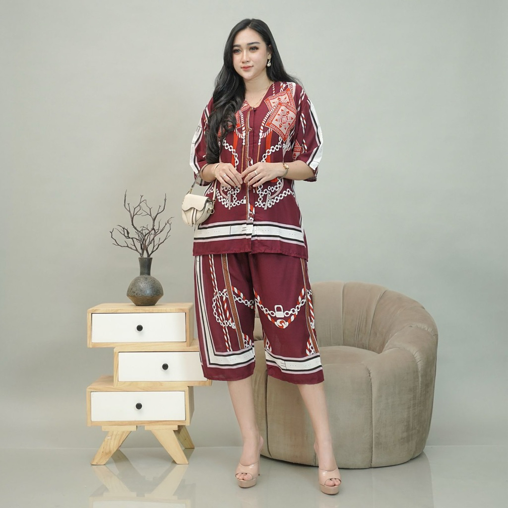 setelan kulot pendek/oneset kulot/setelan wanita/setelan piama/setelan rayon premium/set kulot viral