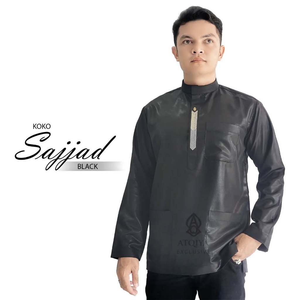 Baju Koko Pria Sajjad ATQIYA Saudi Premium Bordir Modern Muslim Exclusive