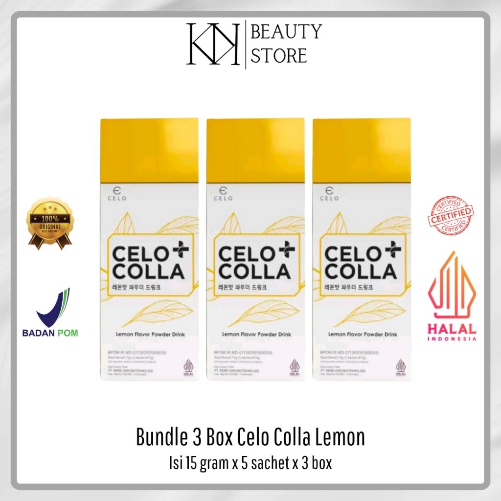 

(READY STOCK) BUNDLE 3 BOX CELO COLLA+ LEMON POWDER DRINK ISI 15 GRAM x 5 SACHET - celo.beaute - celobeautebycece - celobeauteofficial