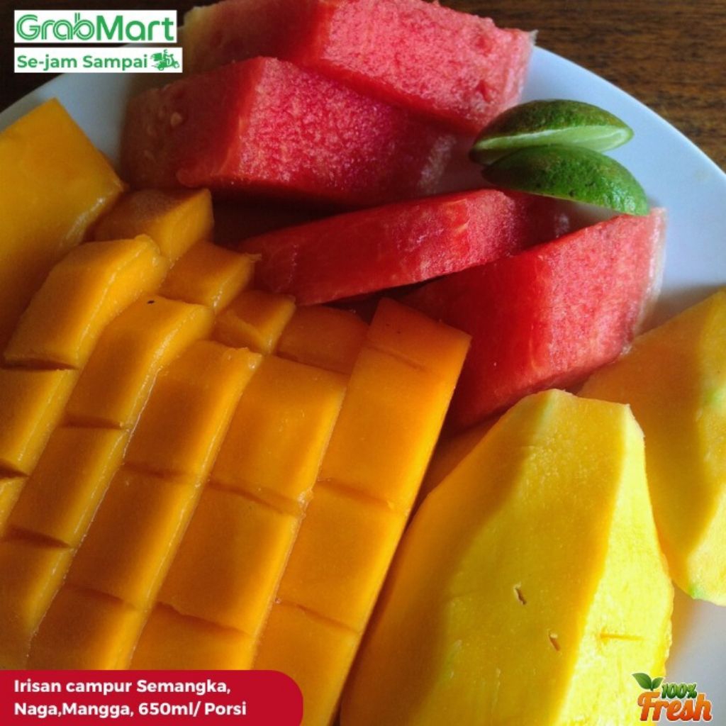 

irisan campur mangga,Semangka,nanas 650ml/porsi