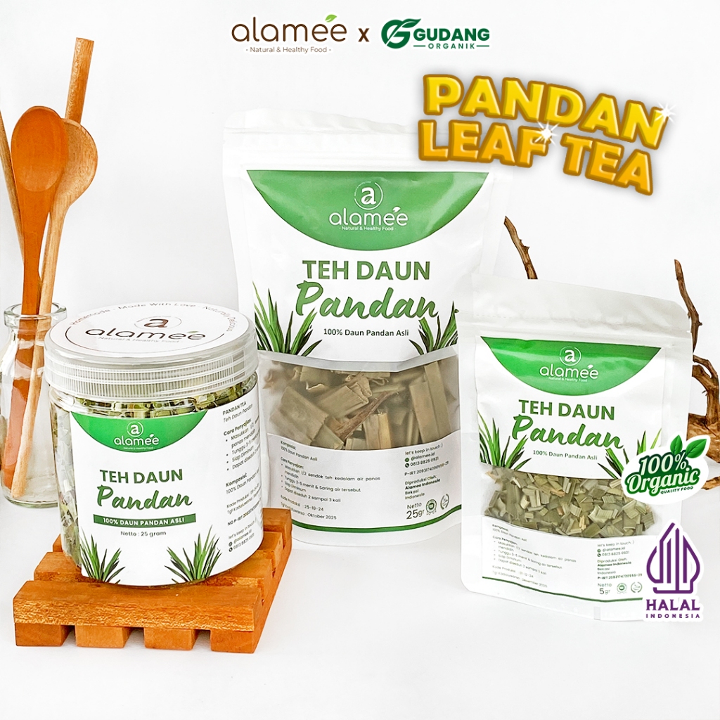 

alamee teh bunga pandan memberikan rasa khas dan alami serta menyegarkan dengan khasiat kesehatan