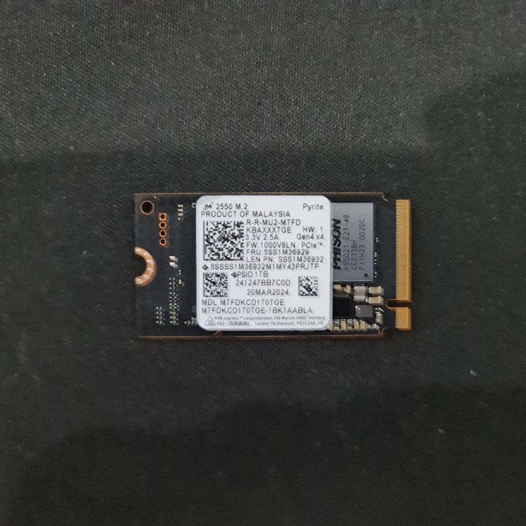 SSD NVMe 2242 1TB Micron original eks copotan laptop cocok untuk Lenovo Legion Go