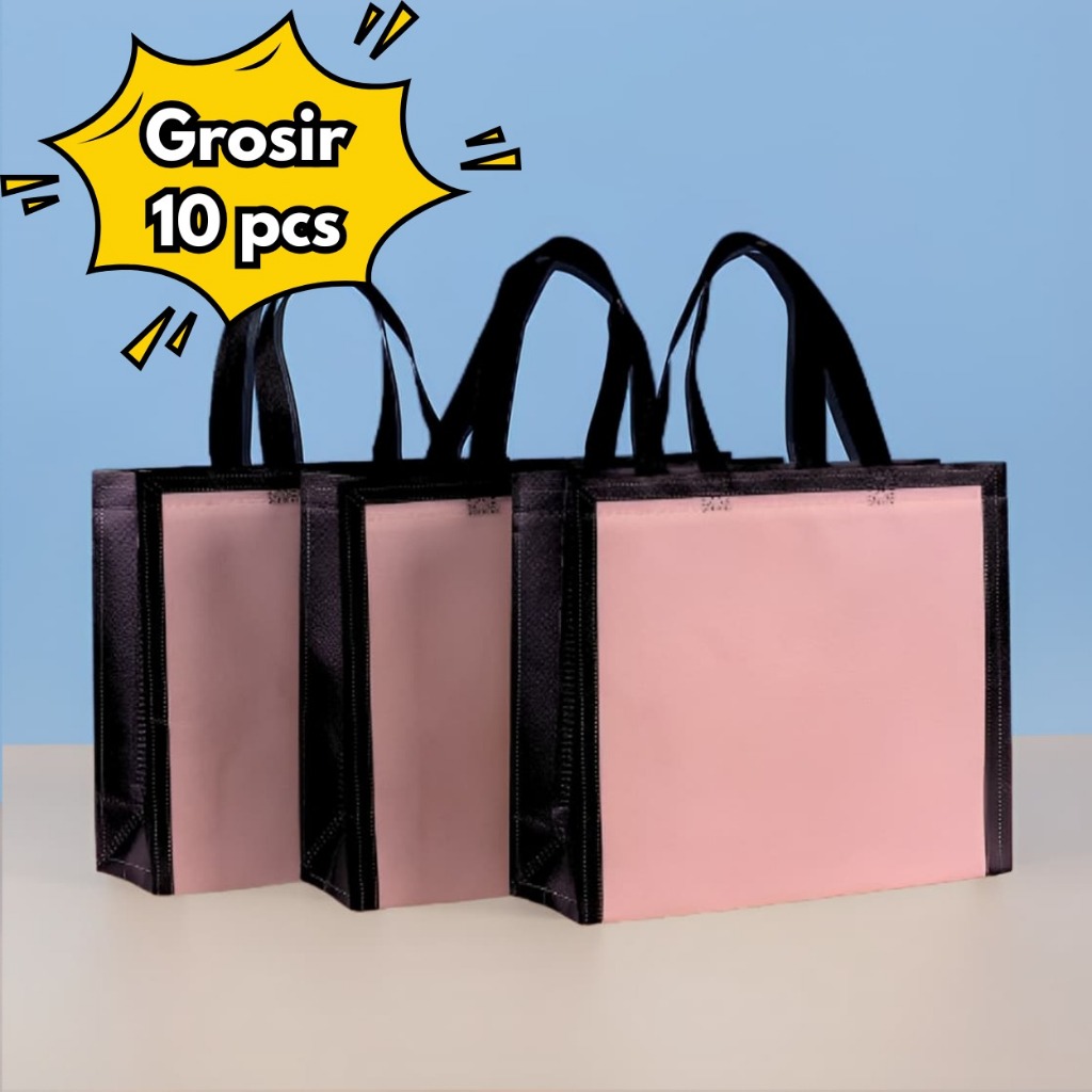

10PCS Grosir Stock Tersedia Tas Spunbond Handle | Goodie Bag | Tote Bag | Souvenir | Hampers |untuk Toko Baju| Selamatan Haji Khitan Ultah Wedding 28x20x10 32x27x10 43x32x10 47x36x10