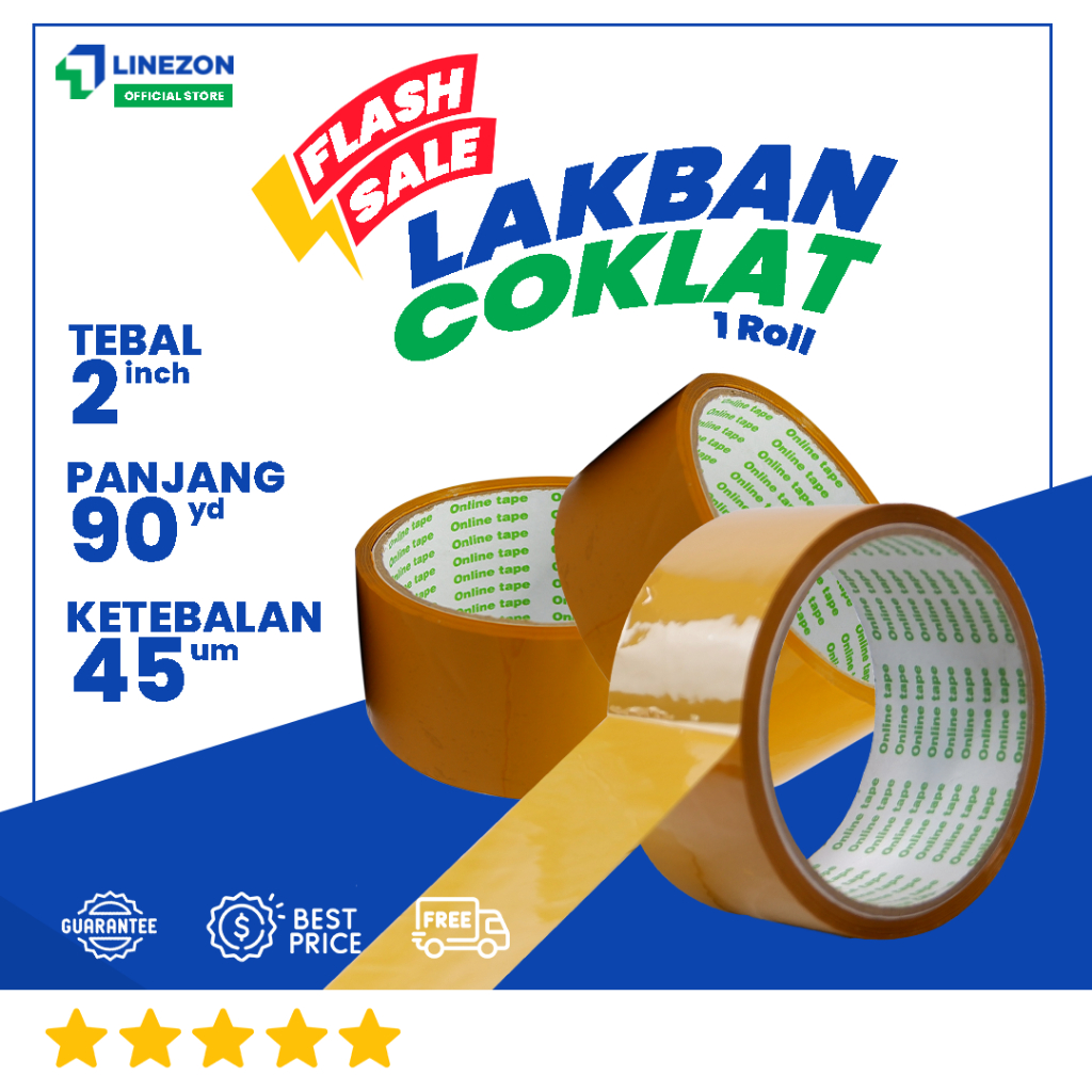 

FLASH SALE Lakban Cokelat 45 mm 90 Yard ECO TERMURAH / Isolasi Solatip Online Tape Terbaik