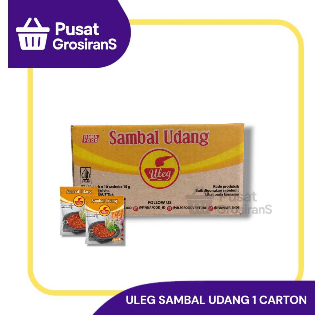 

Sambel Uleg Finna Sambal Udang 1 Karton isi 10 pack x 10 pcs
