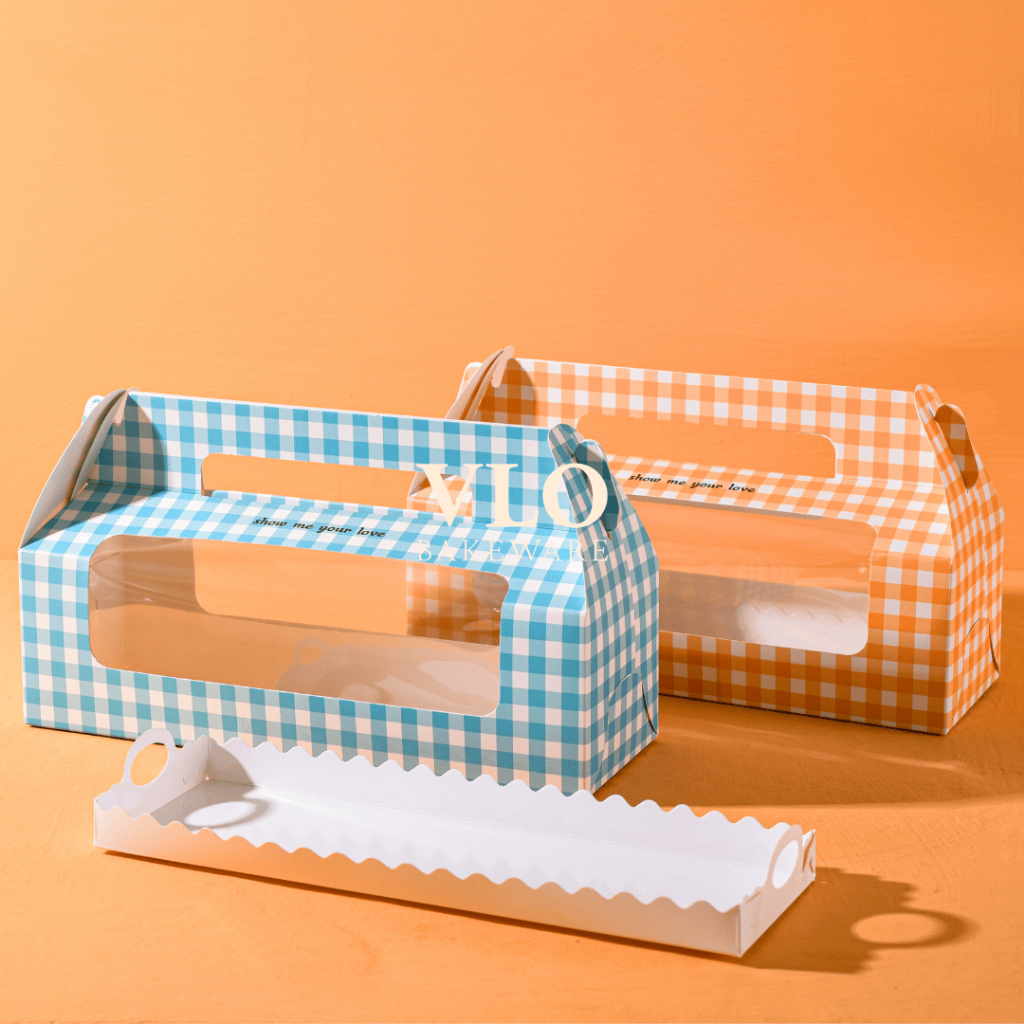 

[1 SET ISI 10 PCS] Gable box hampers ulang tahun hampers 27 cm | kotak kue transparan premium