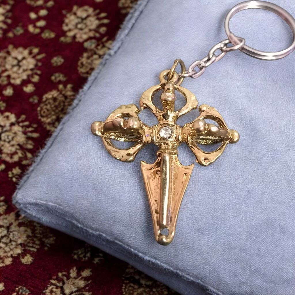 gantungan kunci tibet dorje vajra cross