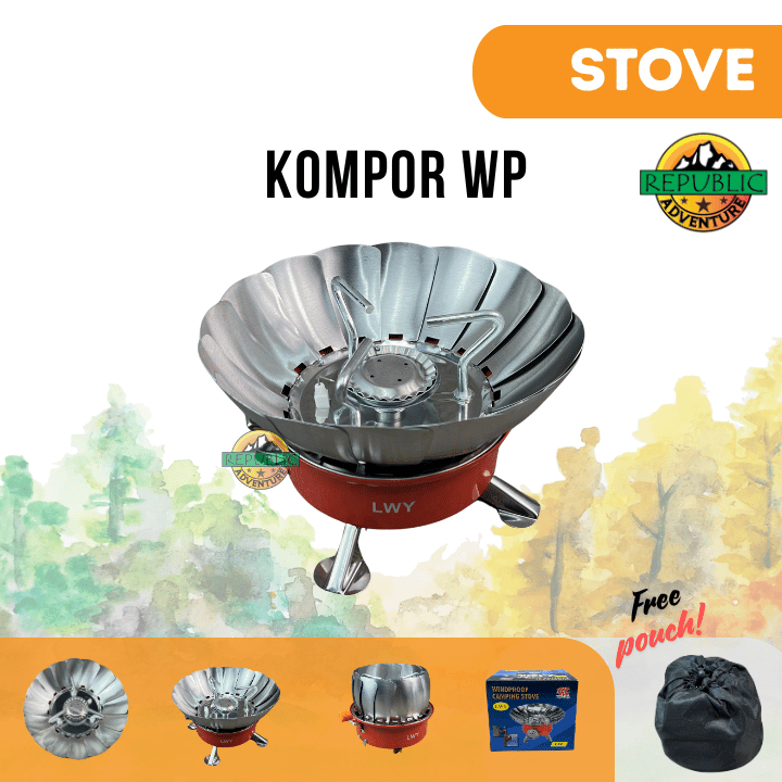 KOVAR KOMPOR GAS CAMPING PORTABLE MINI LIPAT ULTRALIGHT STOVE OUTDOOR WINDPROOF - BUNGA