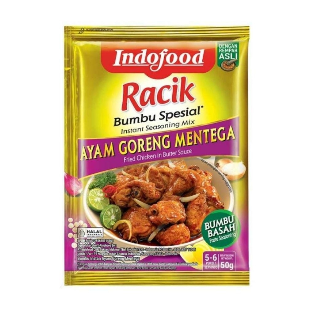 

Indofood Racik Ayam Goreng Mentega 50gr Bumbu Instan Spesial