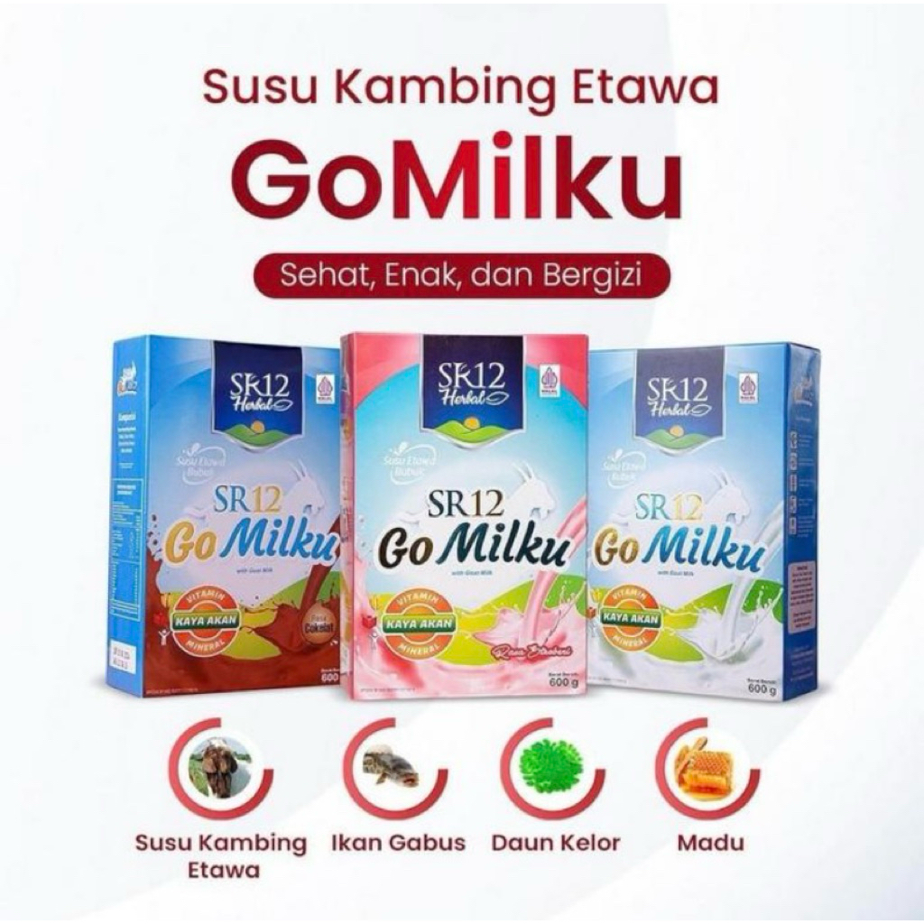 

GOMILKU SR12 Susu Kambing Etawa Asli 600 Gram dan 200 Gram