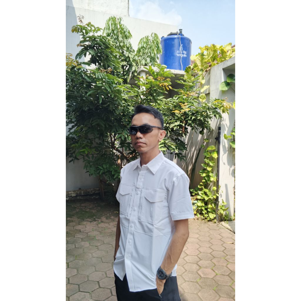 BAJU KEMEJA PUTIH TACTICAL PRIA PASPAMPRES