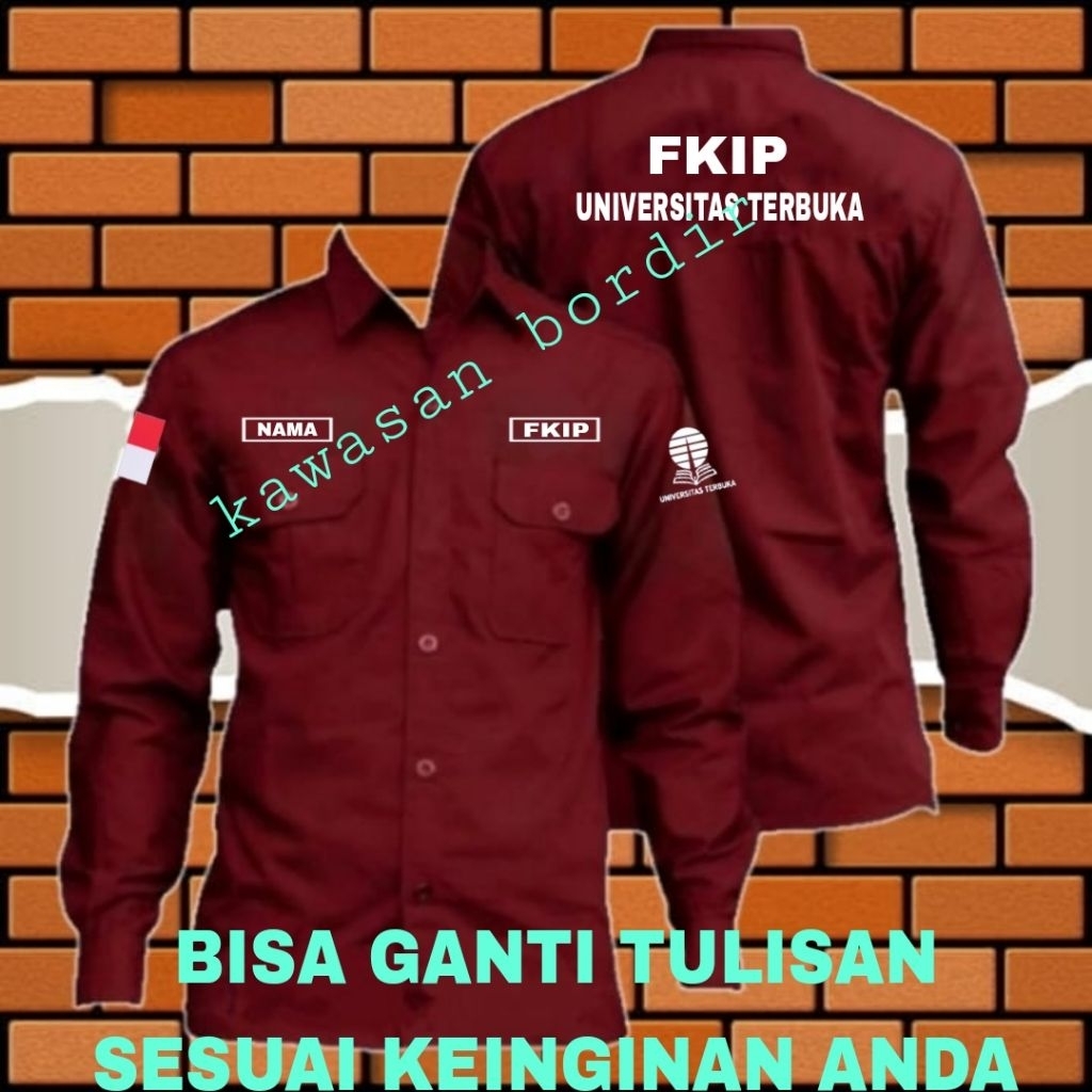 custom Terbaru kemeja UT universitas terbuka FKIP universitas terbuka seragam universitas terbuka ba
