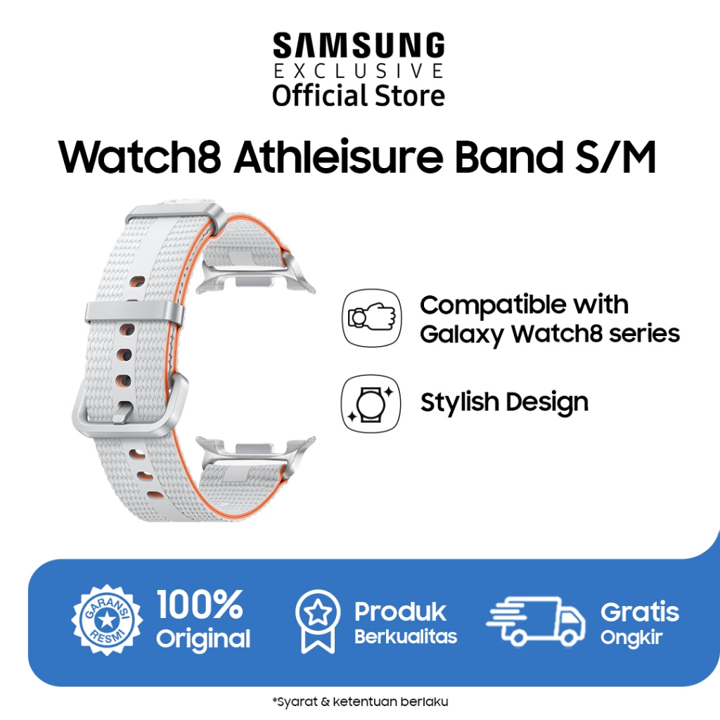 Samsung Galaxy Watch8 Athleisure Band S/M - White