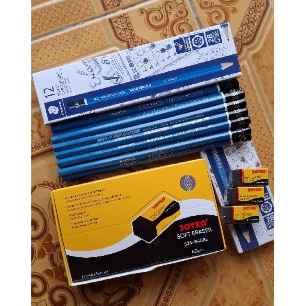

TERMURAH 1 PCS PENSIL STAEDLER + 3 BUAH PENGHAPUS JOYKO