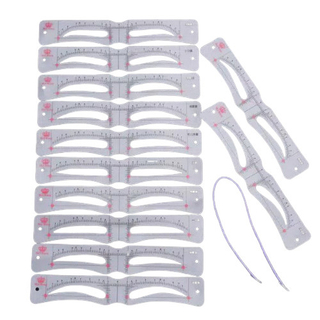 Eyebrow Ruler Set 12 pcs Penggaris Cetakan Alis mata + Lengkap Tali