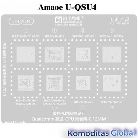 Plat AMAOE U-QSU4 untuk IC CPU Qualcomm SM7325/SM6125/SM7125