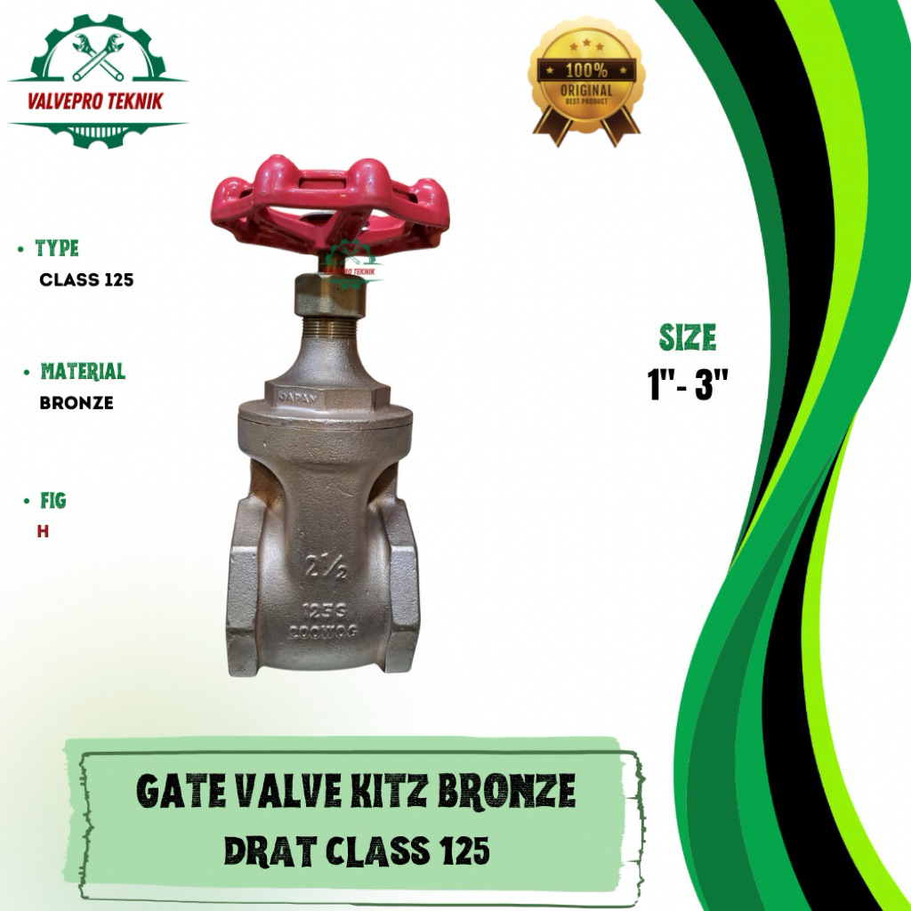 GATE VALVE KITZ 2 1/2” INCH BRONZE DRAT ORIGINAL