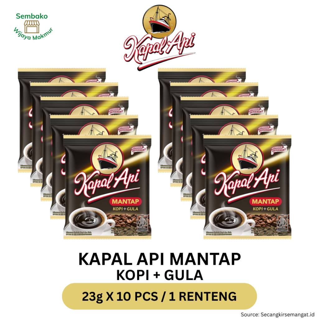

Kapal Api Rasa Mantap 23 Gr x 10 Bungkus / 1 Renteng - Rasa Enak