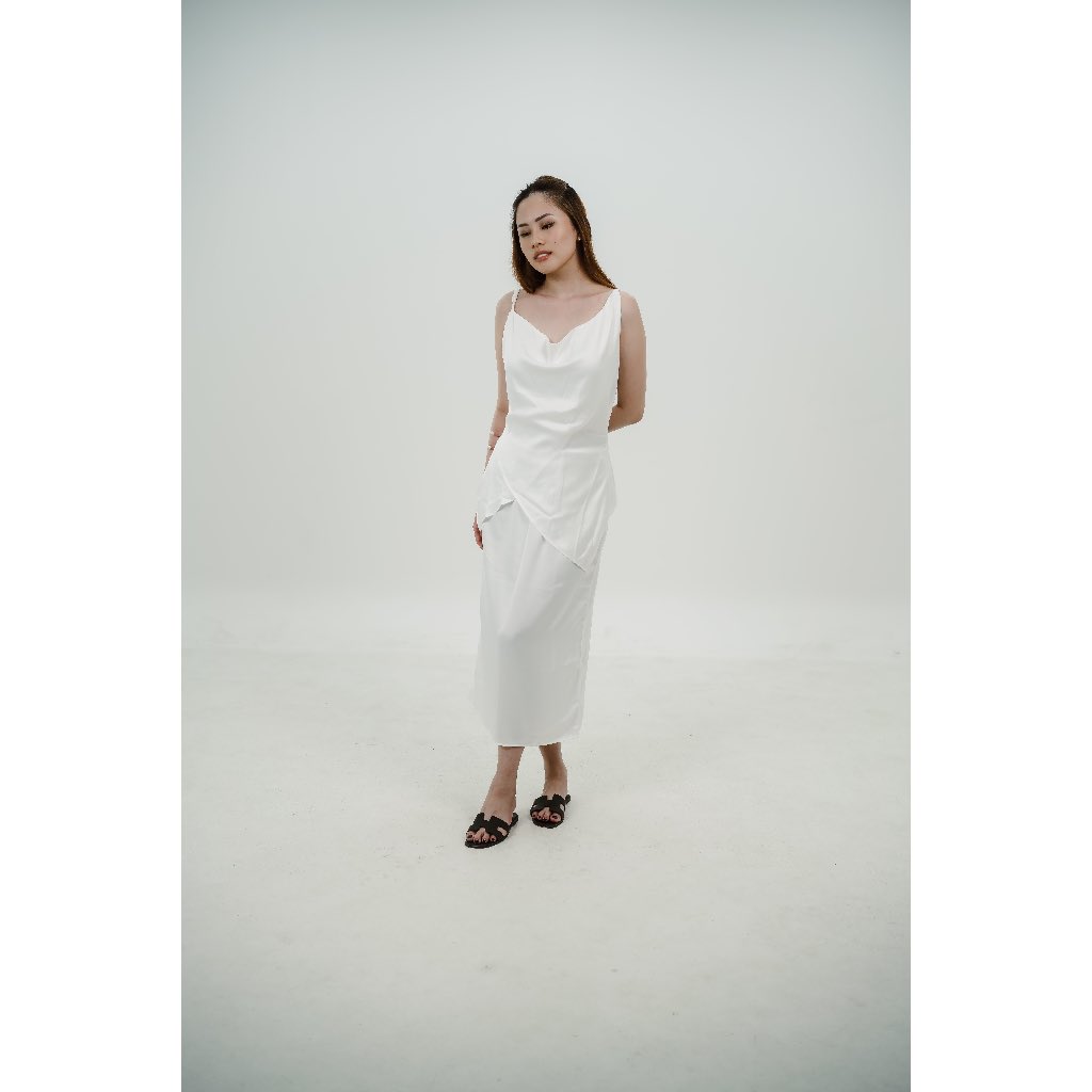 Serena Skirt - Satin Midi Skirt