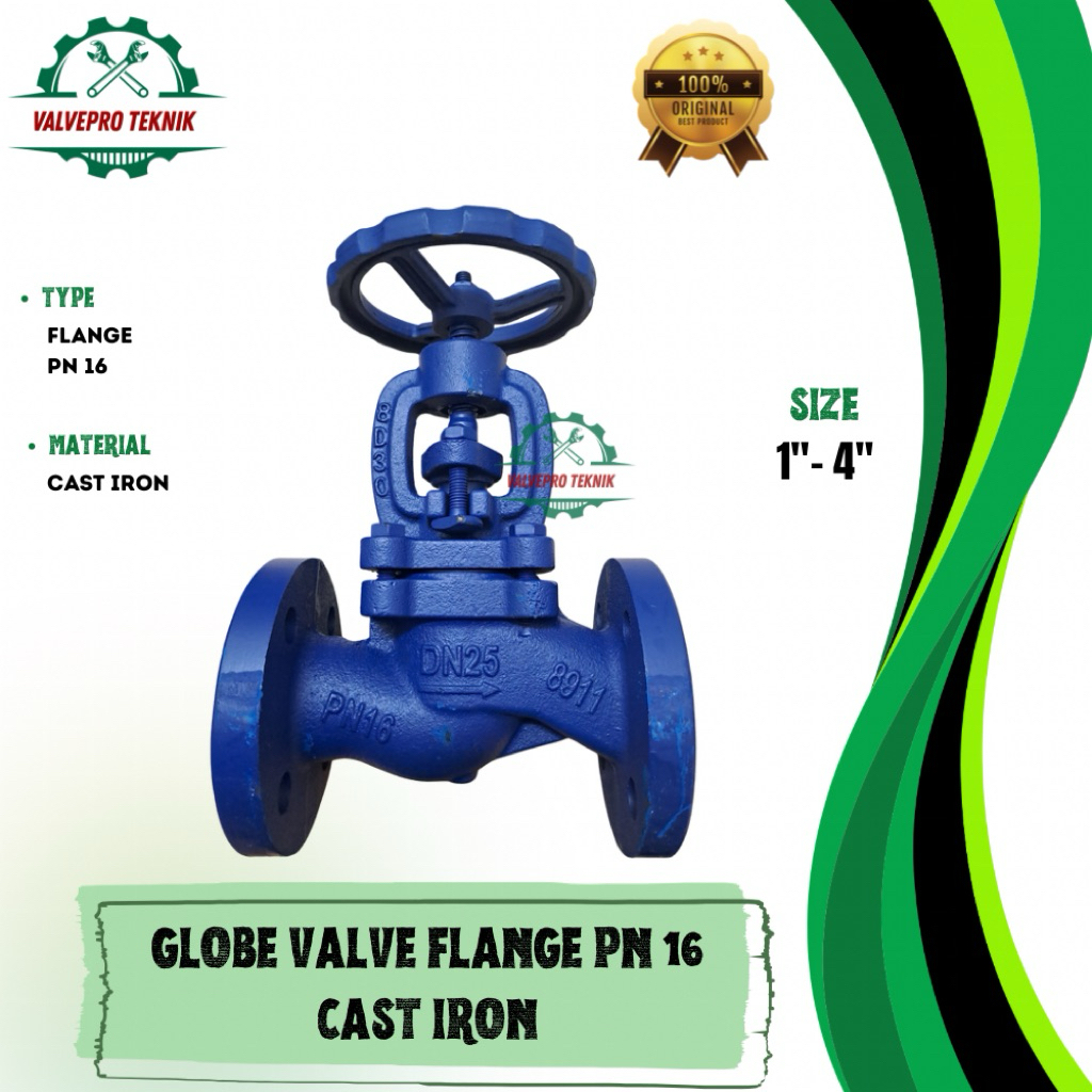 GLOBE VALVE 2” INCH PN16 FLANGE PN16 ORIGINAL