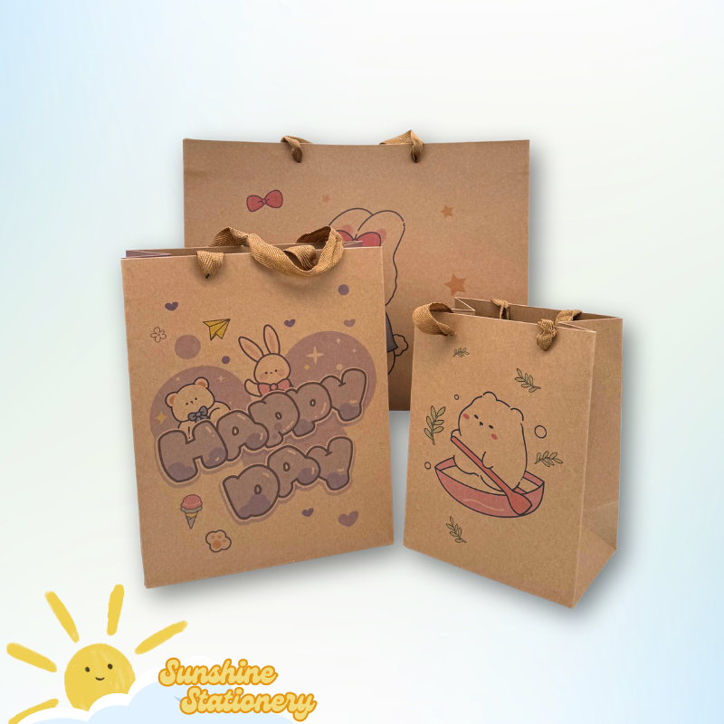 

VANCO Paper Bag Coklat Motif Lucu Tas Kado