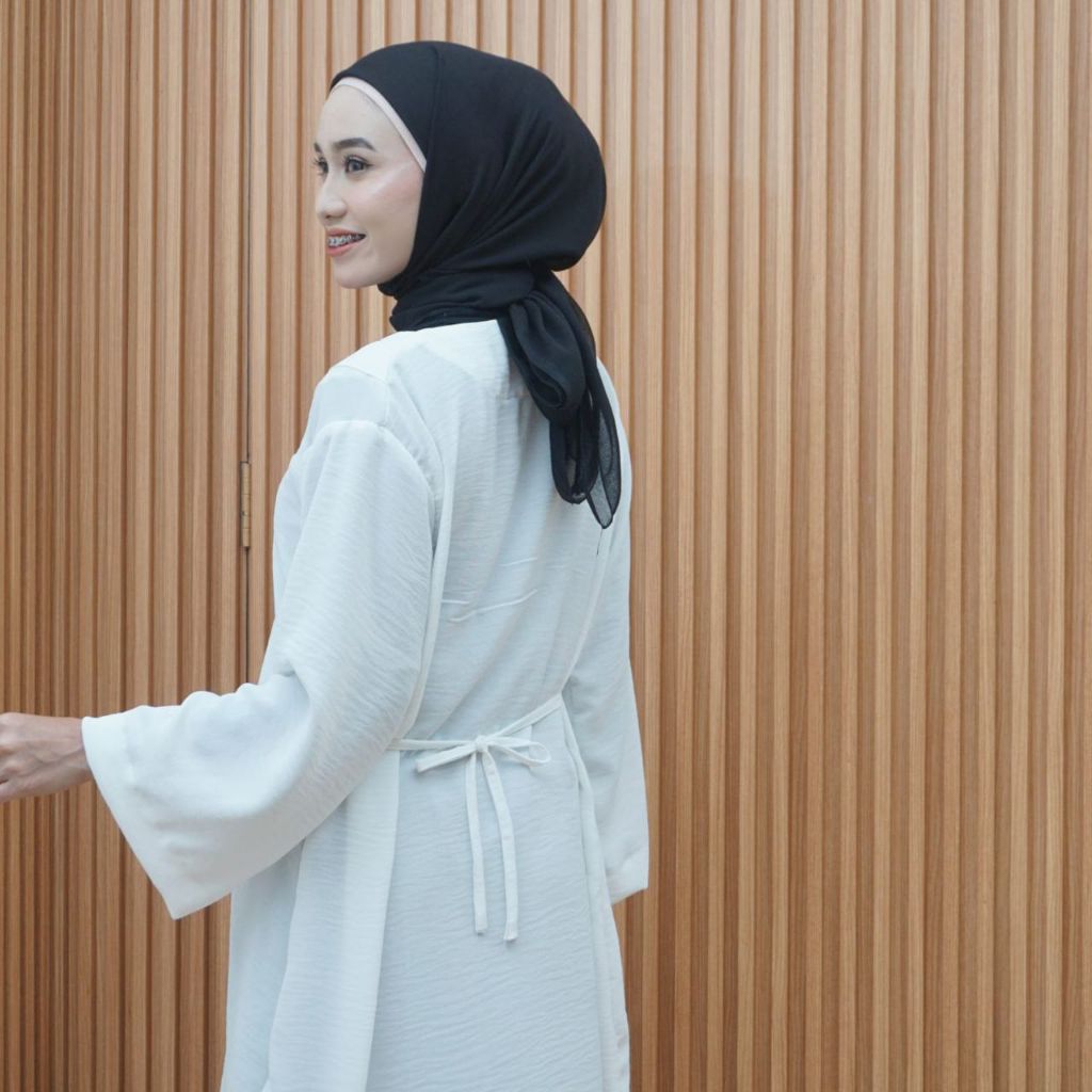 Tunik Satin Outer Cardigan Atasan Wanita Lengan Panjang Premium