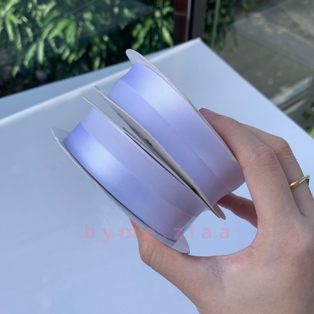 

(meteran) Pita Organza kombinasi Pita Satin 2,5cm = 1 inch - Pita Kain Kado Hadiah - Pita Dekorasi