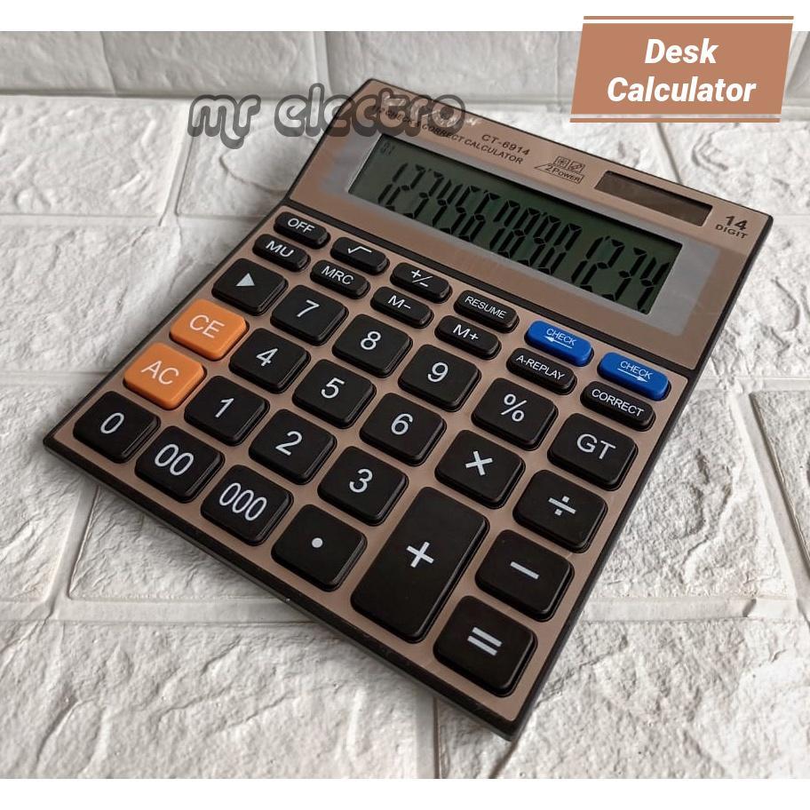 

kalkulator dagang 14digit - kalkulator meja - check dan correct - 6914 - MR