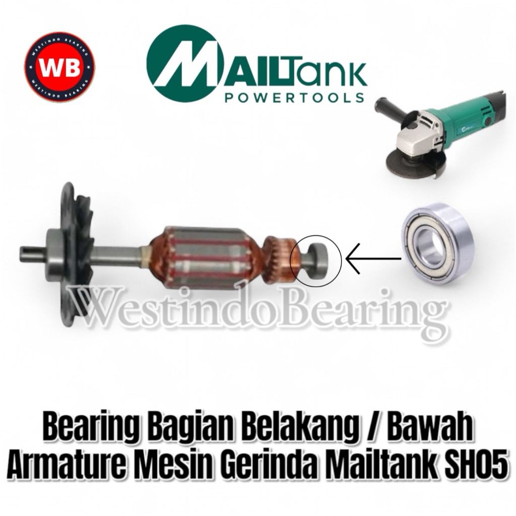 Bearing Bawah Armature Mesin Gerinda Mailtank SH05 Laher Laker Lahar Angker Mesin Gerinda