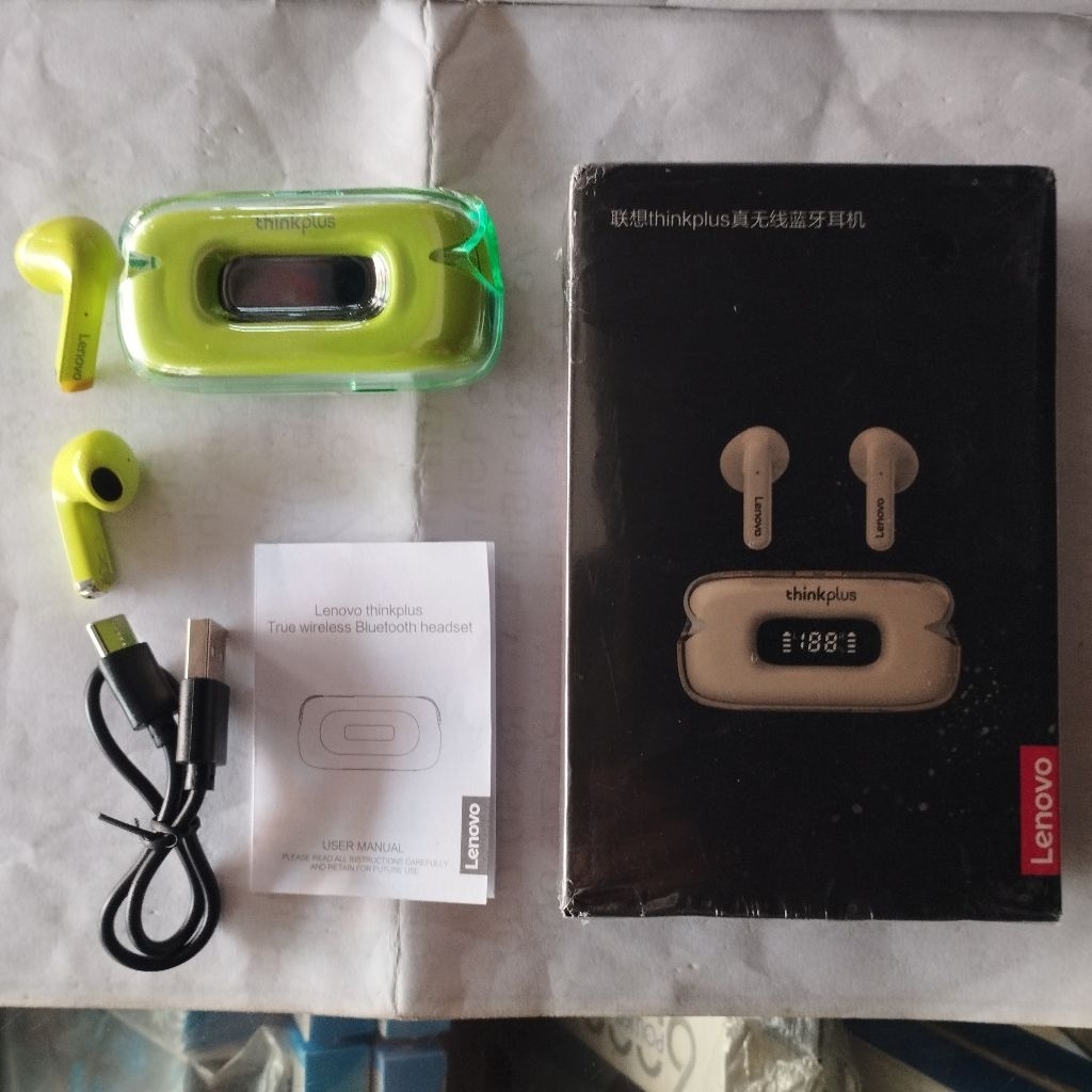 MURAH+COD...X15II LENOVO THINKPLUS TWS LED DISPLAY WIRELESS HEADSET HANDSFREE XTRA BASS