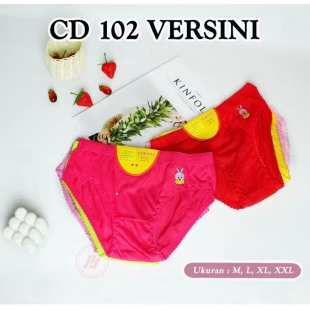 [Paket 3pcs] Celana Dalam Wanita Dewasa Versini // CD Cewe Remaja Katun Polos