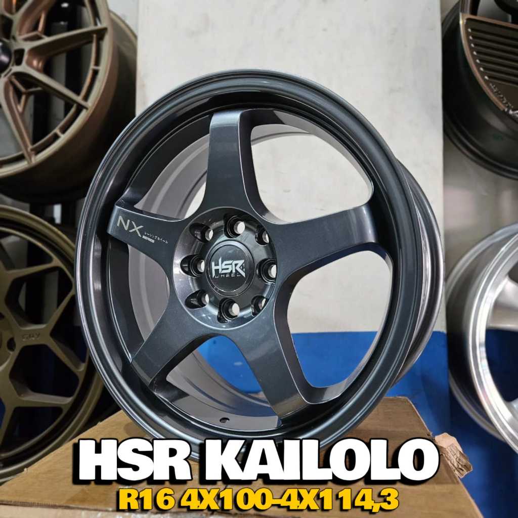 VELG HSR R16 UNTUK MOBIL BRIO BALENO AVANZA TYPE KAILOLO PALANG 5 GREY
