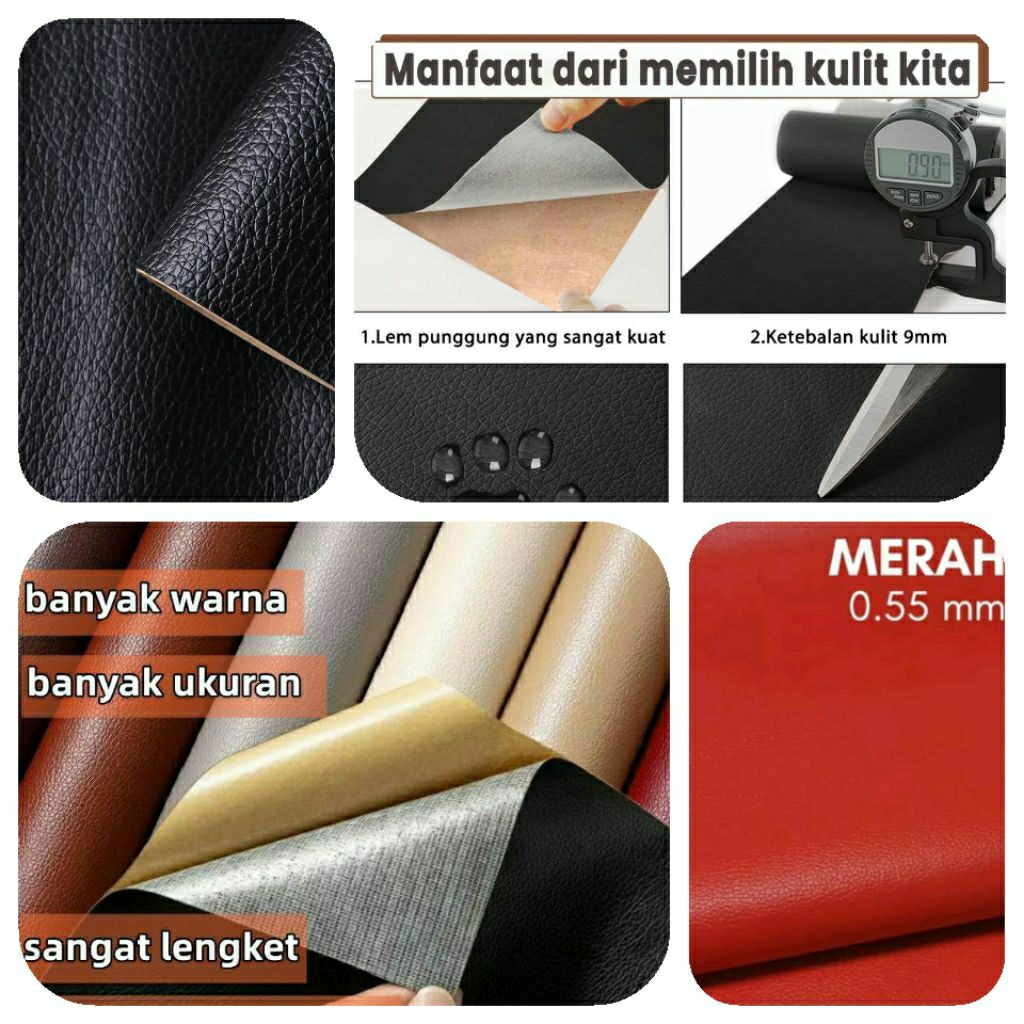 Sticker Kulit Reparasi Sticker Kulit Jok Motor Mobil Cover Repair Sofa Multifungsi