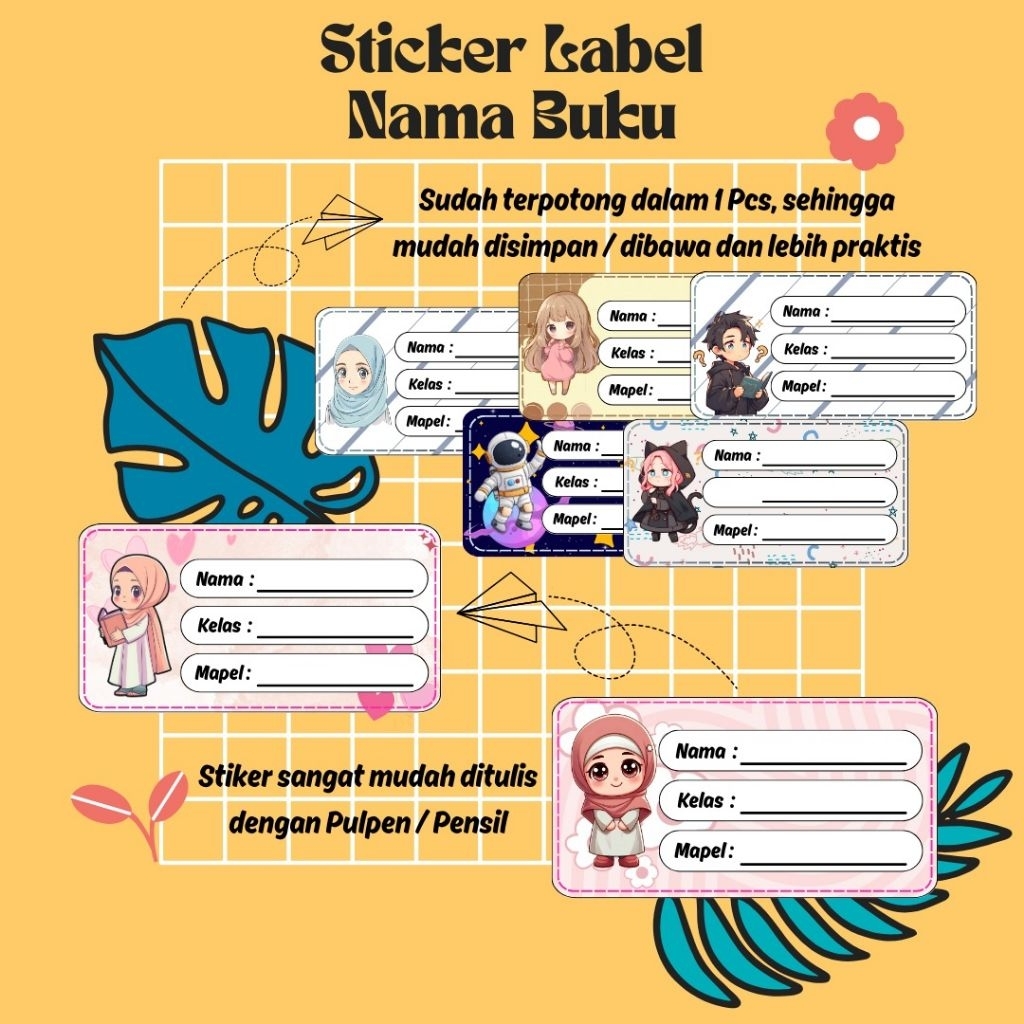 

Stiker Label Buku Pelajaran/Stiker Nama Buku/Stiker Custom Nama Buku Pelajaran Sekolah Anak/Stiker Label Buku Karakter Lucu