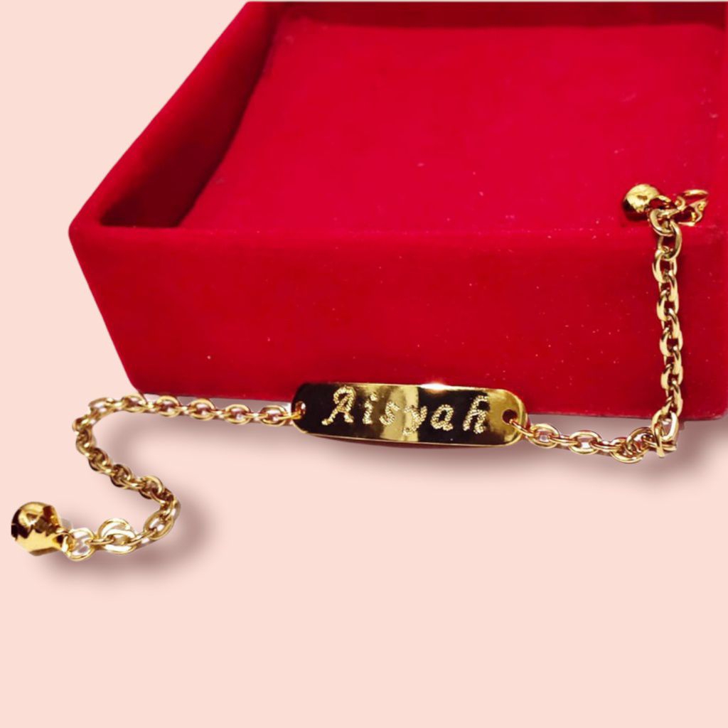 Gelang Nama Bayi Anak Titanium anti karat Gelang baby cust nama