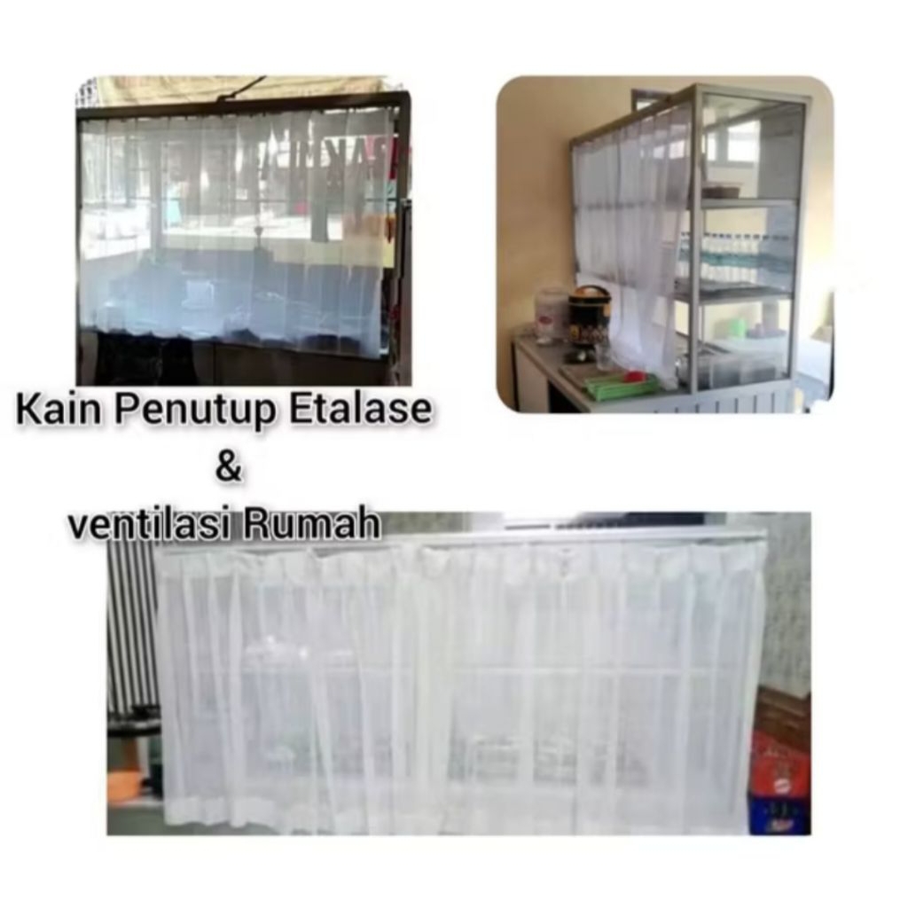 Gorden Etalase Makanan Vitrase Hordeng Transparan Tirai jendela pendek puring Gorden Ventilasi model