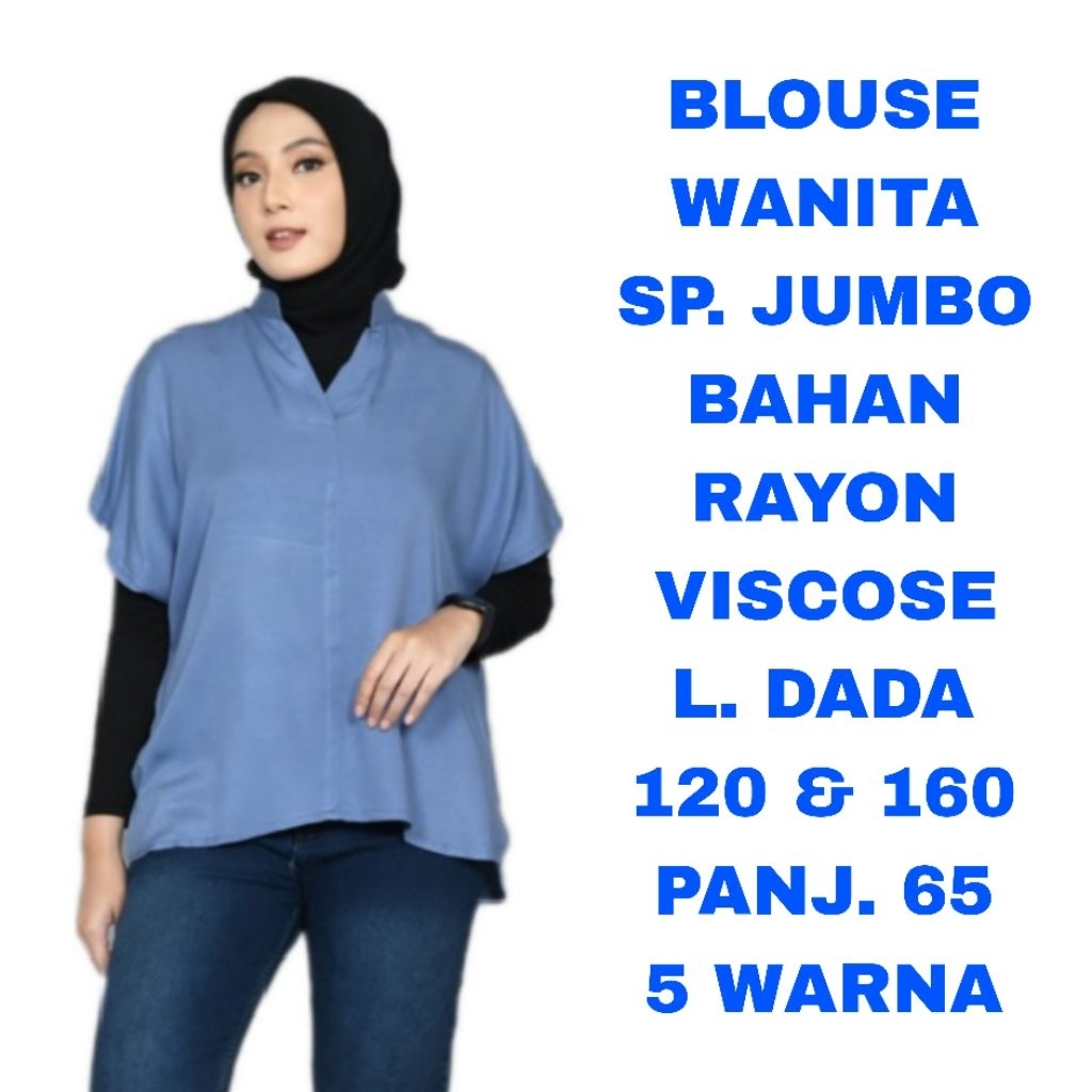 WK BLOUSE WANITA JUMBO LD. 120 BAJU ATASAN SUPER JUMBO LD. 160 HITAM OFF WHITE PUTIH AGUSTUSAN HUT R
