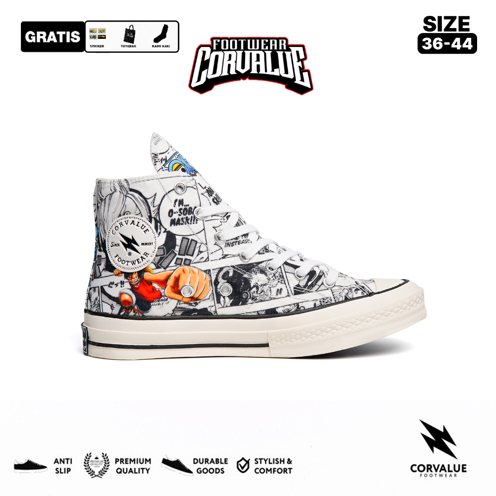 CORVALUE - Sepatu sneakers kasual Corvalue Footwear Pria Wanita 87s one piece high Original