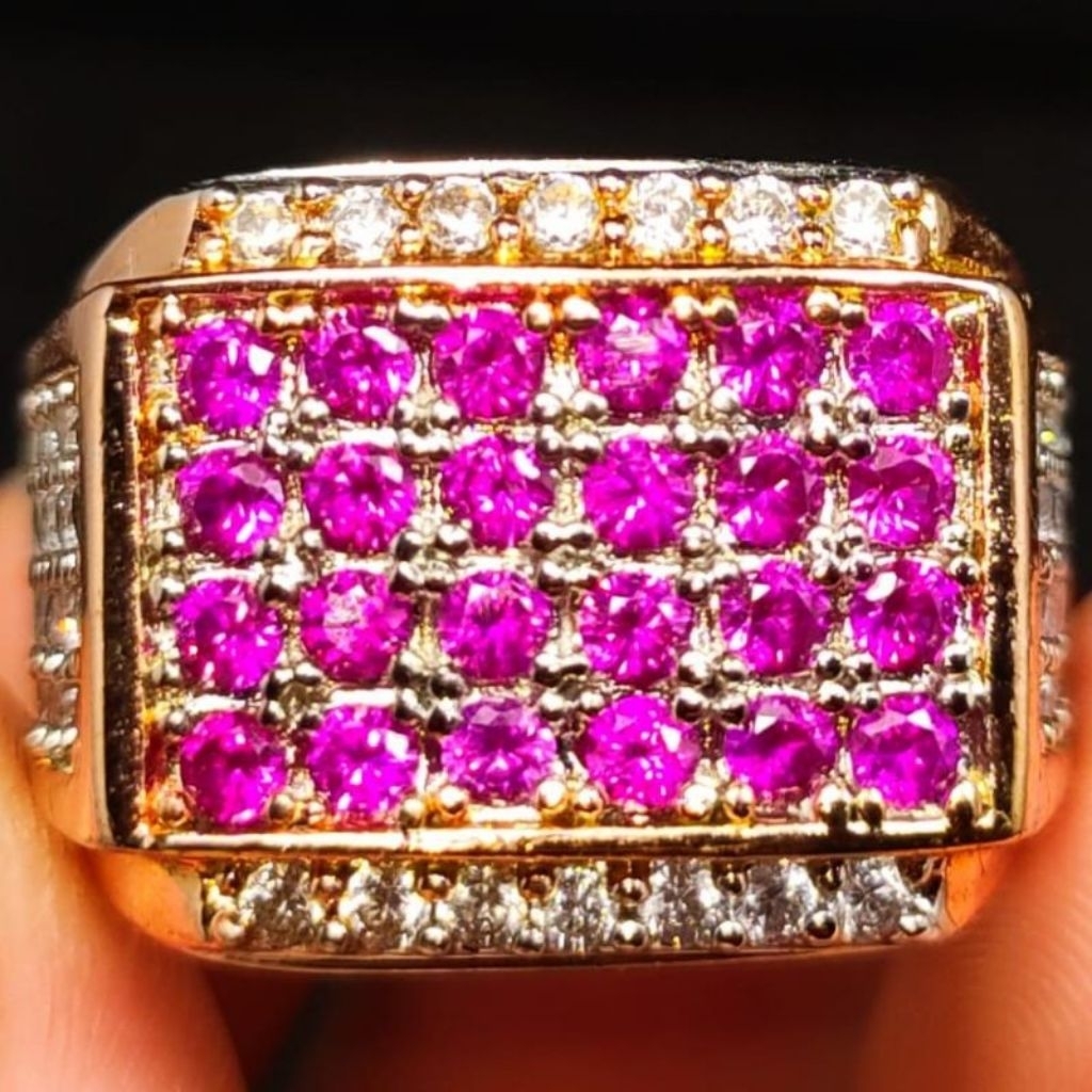 Cincin Batu Permata Zircon Ruby