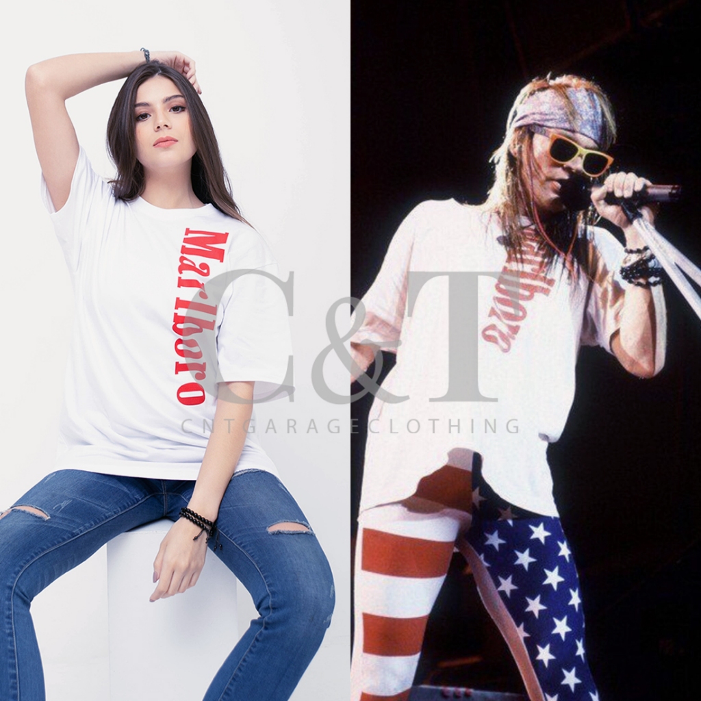 (Gratis Stiker) KAOS GUNS N ROSES TOUR TSHIRT | AXL ROSE MA*RLBO*RO WHITE | GNR 010 | KAOS DISTRO VI