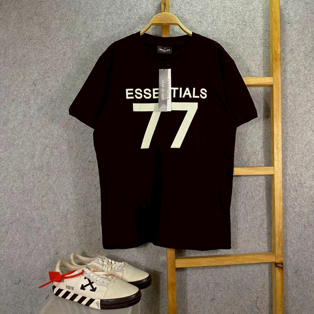 BAJU KAOS T-SHIRT ESSENTIALS FOG FEAR OF GOD 77 BLACK